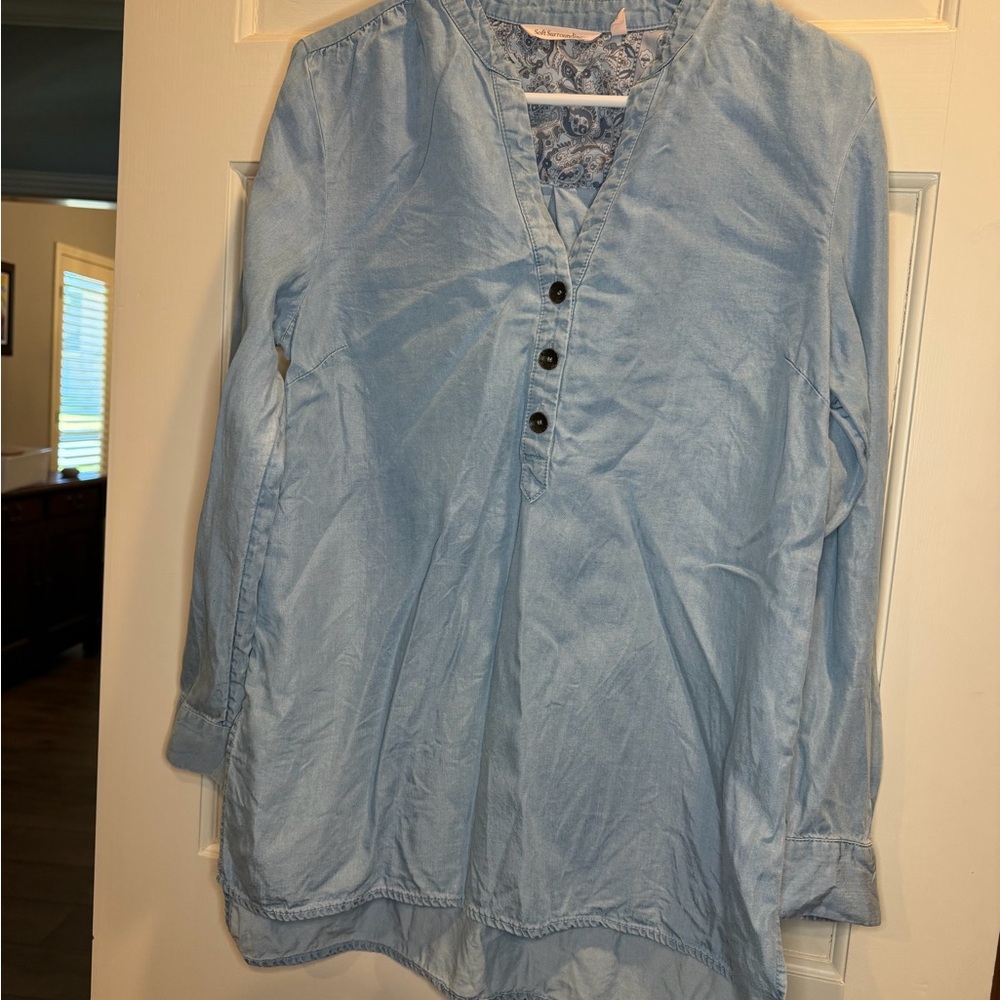 Soft Surroundings Tencel chambray tunic size Medium